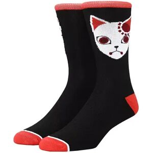 Licensed Character Men's Demon Slayer Fox Mask Crew Socks, Multicolor