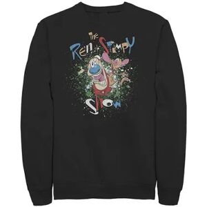 Licensed Character Men's Ren & Stimpy Show Vintage Paint Splatter Logo Fleece, Size: Large, Black