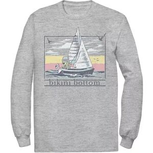 Nickelodeon Men's SpongBob SquarePants Sail Ship Poster Tee, Size: XL, Med Grey