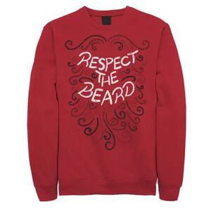 Licensed Character Men's 'Respect The Beard' Curly Ginger Vintage Fleece, Size: Medium, Red