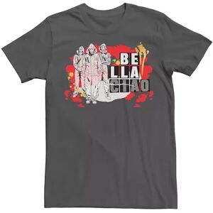 Licensed Character Men's Netflix La Casa De Papel Bella Ciao Paint Splatter Tee, Size: Medium, Grey