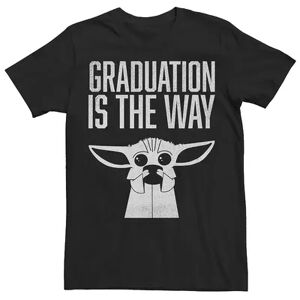Licensed Character Men's Star Wars The Mandalorian Distressed Grogu Graduation Is The Way Tee, Size: Large, Black