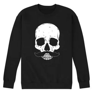 Licensed Character Men's Skull with Mustache Sweatshirt, Size: XXL, Black