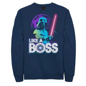 Licensed Character Men's Star Wars Vader Like a Boss Sweatshirt, Size: Large, Blue