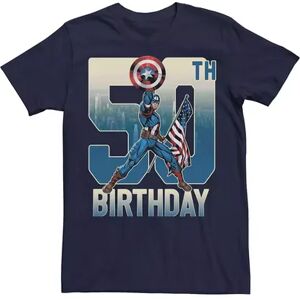 Licensed Character Men's Captain America 50th Birthday Tee, Size: XL, Blue