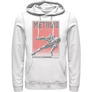 Licensed Character Men's Nintendo Metroid Samus Returns Side Pose Hoodie, Size: XL, White