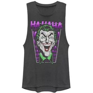 Licensed Character Juniors' DC Comics Batman The Joker Laughing Muscle Tee, Girl's, Size: XXL, Grey