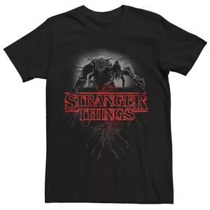 Licensed Character Men's Stranger Things Demogorgon Glow Logo Tee, Size: XL, Black