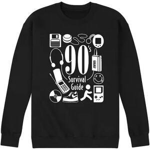 Licensed Character Men's 90's Survival Guide Sweatshirt, Size: Small, Black