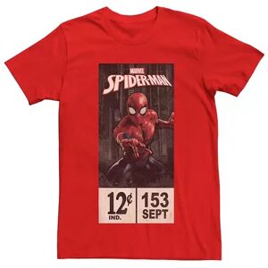 Licensed Character Men's Marvel's Spider-Man Comic Label Vintage Tee, Size: XL, Red