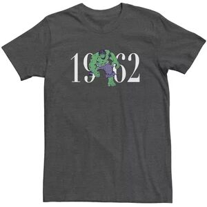 Licensed Character Men's Marvel's Hulk Vintage 1962 Logo Tee, Size: XL, Dark Grey