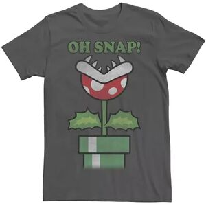 Licensed Character Men's Nintendo Super Mario Piranha Plant Oh Snap Vintage Tee, Size: Small, Grey