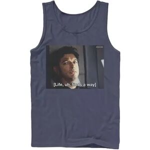 Licensed Character Men's Jurassic Park Life Finds A Way Goldblum Jeff Stare Tank Top, Size: Large, Blue