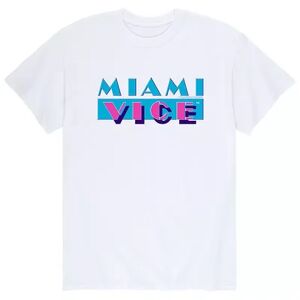 Licensed Character Men's Miami Vice Logo Tee, Size: Large, White