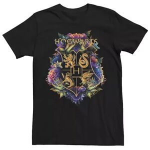Licensed Character Men's Harry Potter Deathly Hallows 2 Plant Crest Tee, Size: Medium, Black