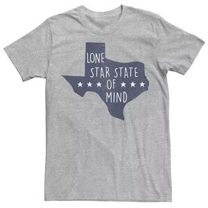 Licensed Character Men's Texas Lone Star State Of Mind Blue State Tee, Size: Large, Med Grey