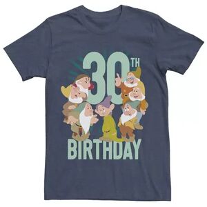 Licensed Character Men's Disney Snow White Dwarfs Group Shot 30th Birthday Tee, Size: Large, Blue