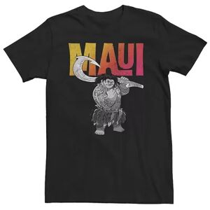 Licensed Character Big & Tall Disney Moana Maui Gradient Text Logo Tee, Men's, Size: 3XL Tall, Black