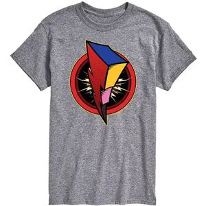 Licensed Character Men's Power Rangers Bolt Logo Tee, Size: Medium, Med Grey