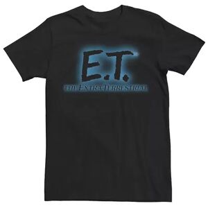Licensed Character Men's E.T. The Extra-Terrestrial Logo Glow Tee, Size: Medium, Black