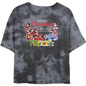 Juniors' Disney Mickey Mouse & Friends Periodic Table Of Classics Wash Crop Tee, Women's, Size: Large, Grey