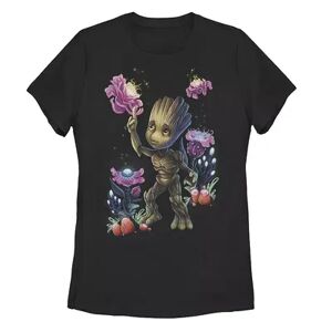 Licensed Character Juniors' Marvel Guardians Of The Galaxy Groot & Plants Graphic Tee, Girl's, Size: Medium, Black