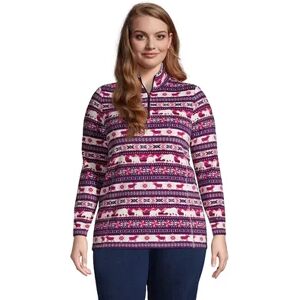 Lands' End Plus Size Lands' End 1/4-Zip Fleece Pullover, Women's, Size: 1XL, Outdoor Fairisle