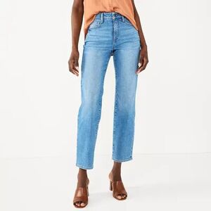 Women's Nine West Curvy Slimming Straight Jeans, Size: 0 Short, Blue