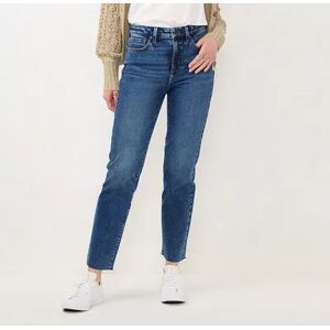 LC Lauren Conrad Women's LC Lauren Conrad Super High-Waisted Straight-Leg Jeans, Size: 4 Short, Blue