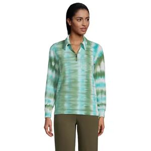 Lands' End Women's Tall Lands' End Serious Sweats 1/4-Zip Sweatshirt, Size: Medium Tall, Dark Green