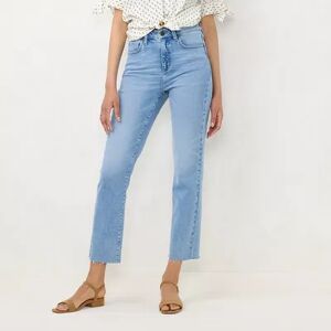 LC Lauren Conrad Women's LC Lauren Conrad Super High-Waisted Straight-Leg Jeans, Size: 6, Blue