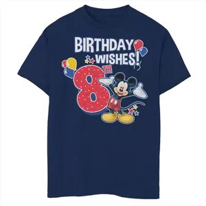 Disney Boys 8-20 Disney Mickey & Friends 8th Birthday Wishes Graphic Tee, Boy's, Size: Small, Blue