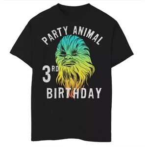 Boys 8-20 Star Wars Chewie Party Animal 3rd Birthday Colorful Portrait Graphic Tee, Boy's, Size: Small, Black