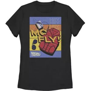 Licensed Character Juniors' Back To The Future McFly Sunset Poster Tee, Girl's, Size: Medium, Black