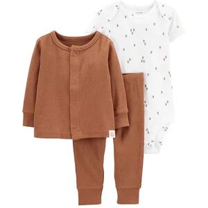 Baby Carter's 3-Piece Little Cardigan Set, Infant Boy's, Size: 6 Months, Brown