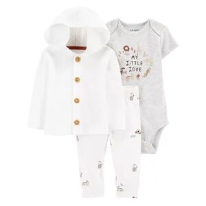Baby Carter's 3-Piece Little Love Cardigan Set, Infant Boy's, Size: 3 Months, White