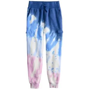 SO Girls 6-20 SO Tie Dye Fleece Cargo Jogger Pants, Girl's, Size: Small (7), Med Blue