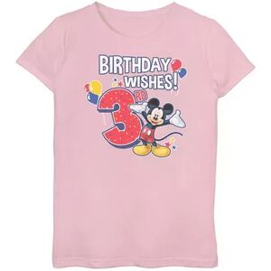 Licensed Character Girls 6-16 Disney Mickey Mouse 3rd Birthday Wishes Top, Girl's, Size: Large, Pink