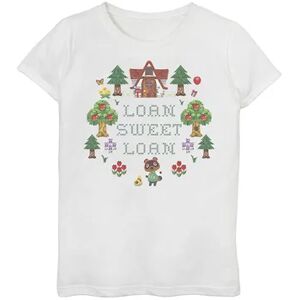 Licensed Character Girls 7-16 Animal Crossing Loan Sweet Loan Graphic Tee, Girl's, Size: XL, White