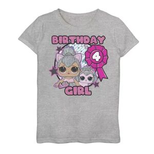 Licensed Character Girls 7-16 L.O.L. Surprise! 4th Birthday Girl Graphic Tee, Girl's, Size: Medium, Grey