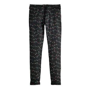 Girls 7-20 SO Adaptive Holiday Lights Leggings in Regular & Plus, Girl's, Size: Large (10/12), Black