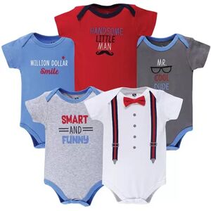 Hudson Baby Infant Boy Cotton Bodysuits 5pk, Mr Cool Dude, Infant Boy's, Size: 0-3 Months, Brt Red