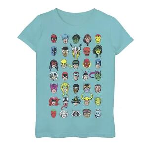 Marvel Girls 7-16 Marvel Comics Character Heads Graphic Tee, Girl's, Size: Large, Blue