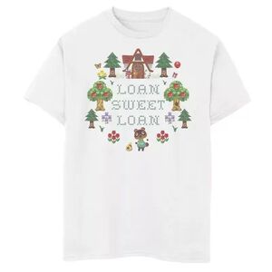 Licensed Character Boys 8-20 Animal Crossing Loan Sweet Loan Graphic Tee, Boy's, Size: Small, White