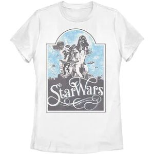 Licensed Character Juniors' Star Wars Vintage Movie Poster Tee, Girl's, Size: XL, White