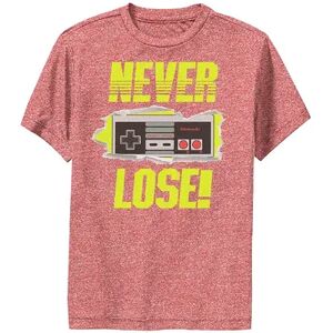 Licensed Character Boys 8-20 Nintendo Never Lose New Gaming Text Graphic Tee, Boy's, Size: Small, Med Red