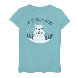 Girls 7-16 Star Wars Stormtrooper Snow Good Snowman Christmas Graphic Tee, Girl's, Size: Small, Blue