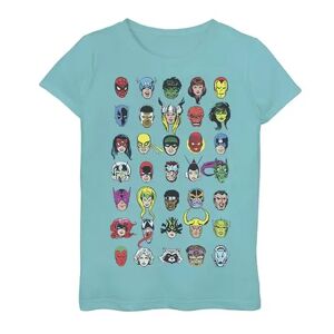 Marvel Girls 7-16 Marvel Comics Character Heads Graphic Tee, Girl's, Size: XL, Blue