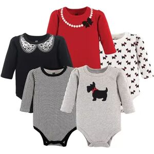 Hudson Baby Infant Girl Cotton Long-Sleeve Bodysuits 5pk, Scottie Dog, Infant Girl's, Size: 0-3 Months, Grey