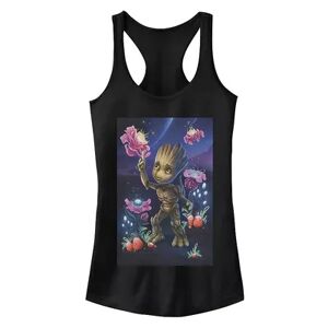 Licensed Character Juniors' Marvel Guardians Of The Galaxy Groot Space Plants Racerback Tank Top, Girl's, Size: XL, Black